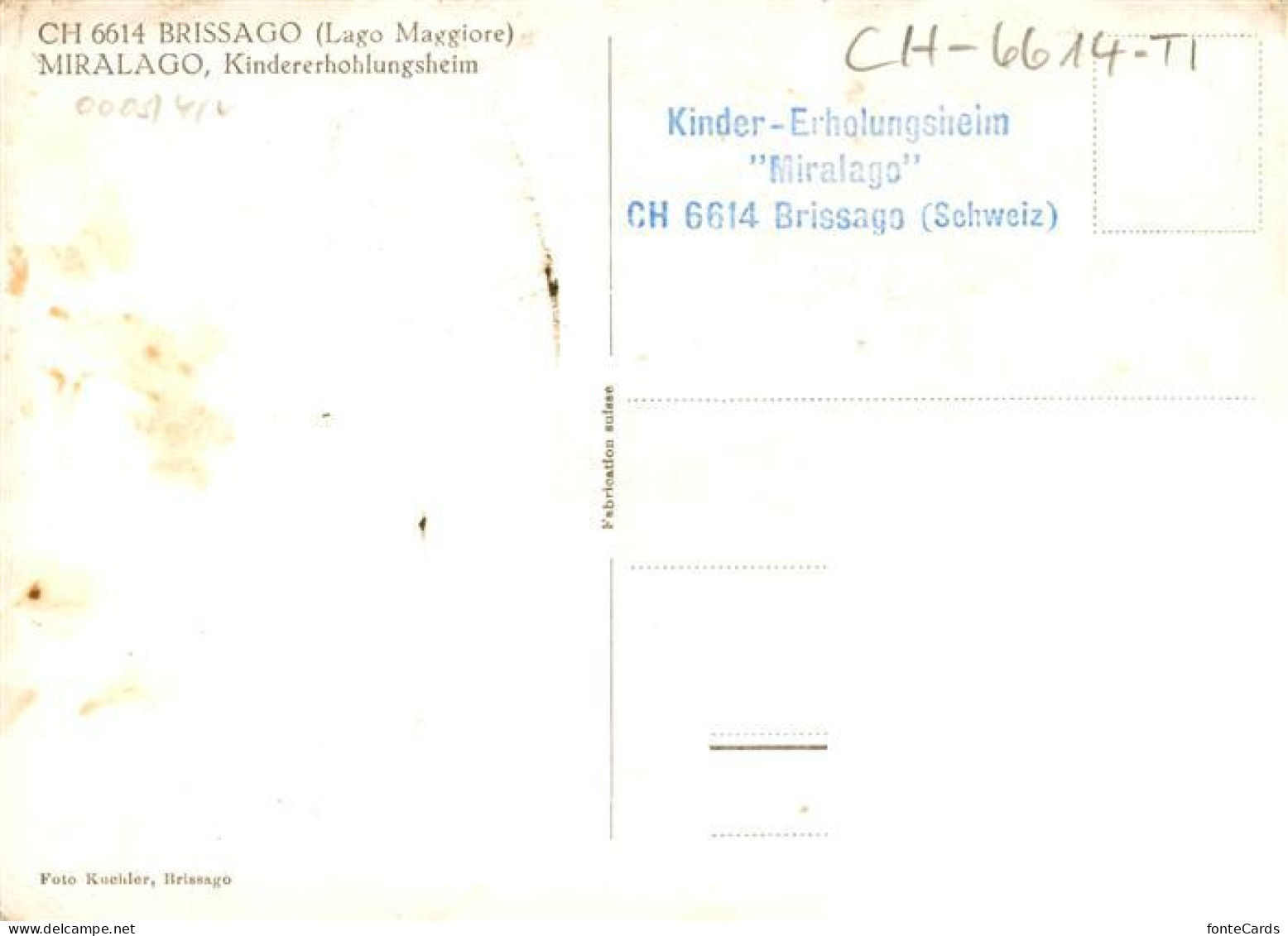 13887589 Brissago Lago Maggiore TI Miralago Kindererholungsheim Fliegeraufnahme  - Other & Unclassified