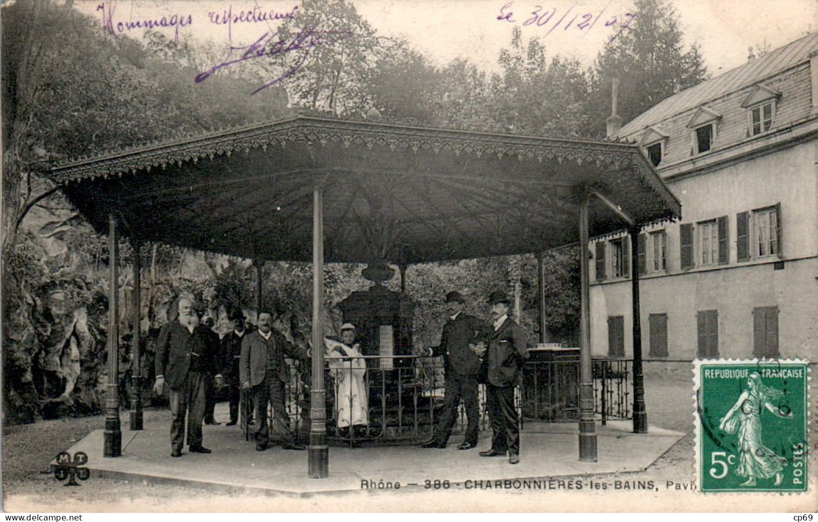 Charbonnières-les-Bains Canton Vaugneray Pavillon ??? Rhône 69260 N°386 Cpa Voyagée En 1908 TB.Etat - Charbonniere Les Bains