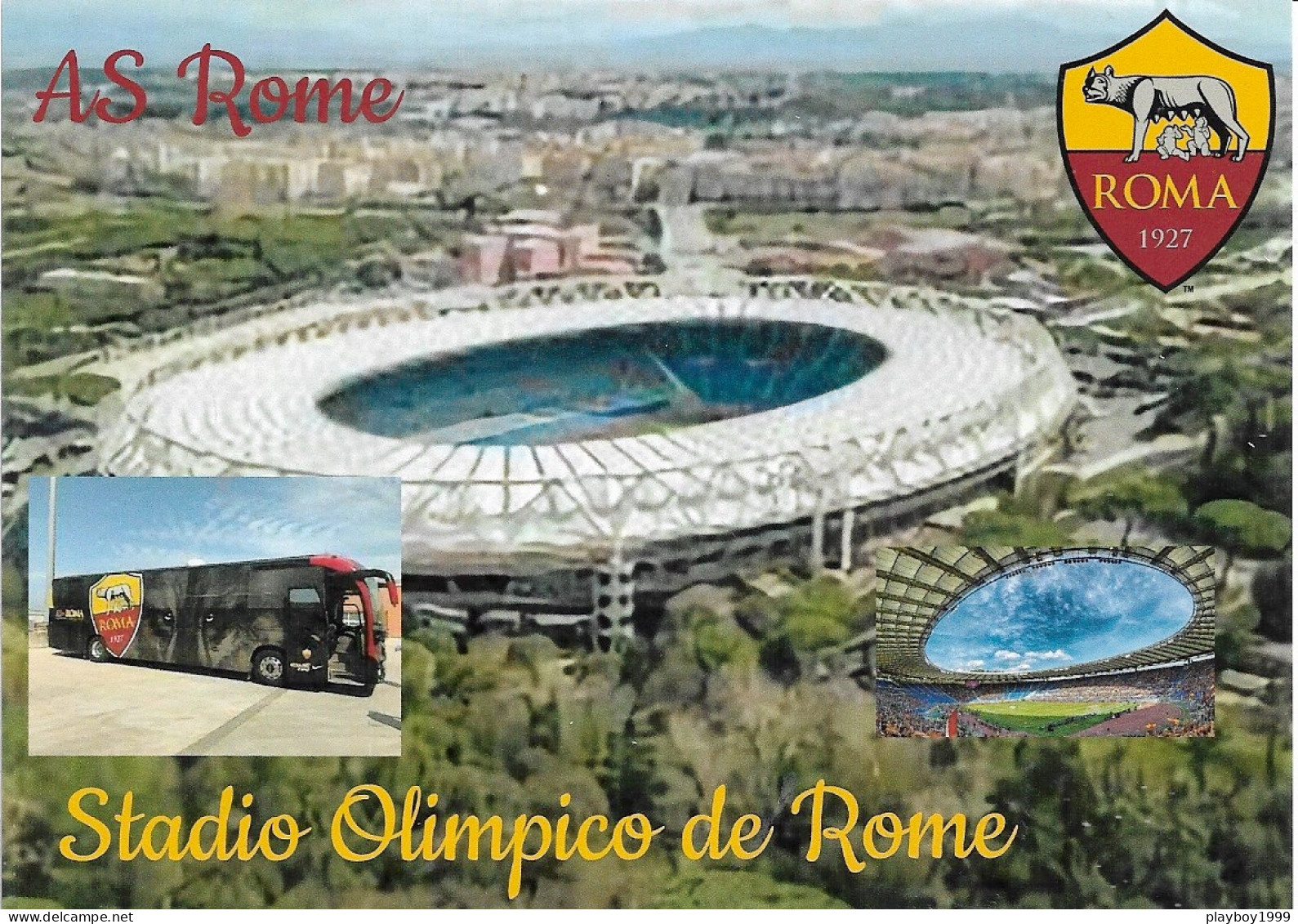 Sports - Football - A.S ROME - Stadio Olimpico Et Le Bus - Cpm - Vierge - Voetbal