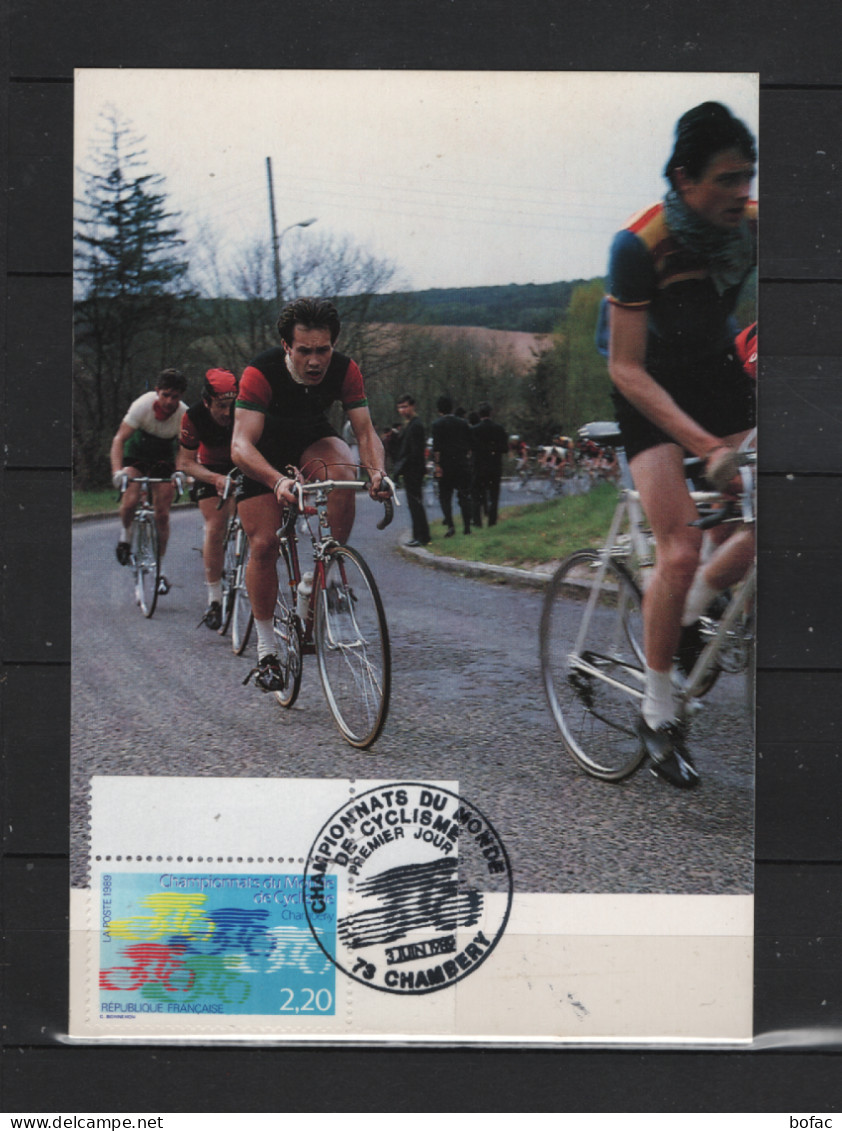 PRIX F. Championnat Du Monde Cyclisme Sur Route 69 Lyon 1989  3101  2 Scans - Commemorative Postmarks