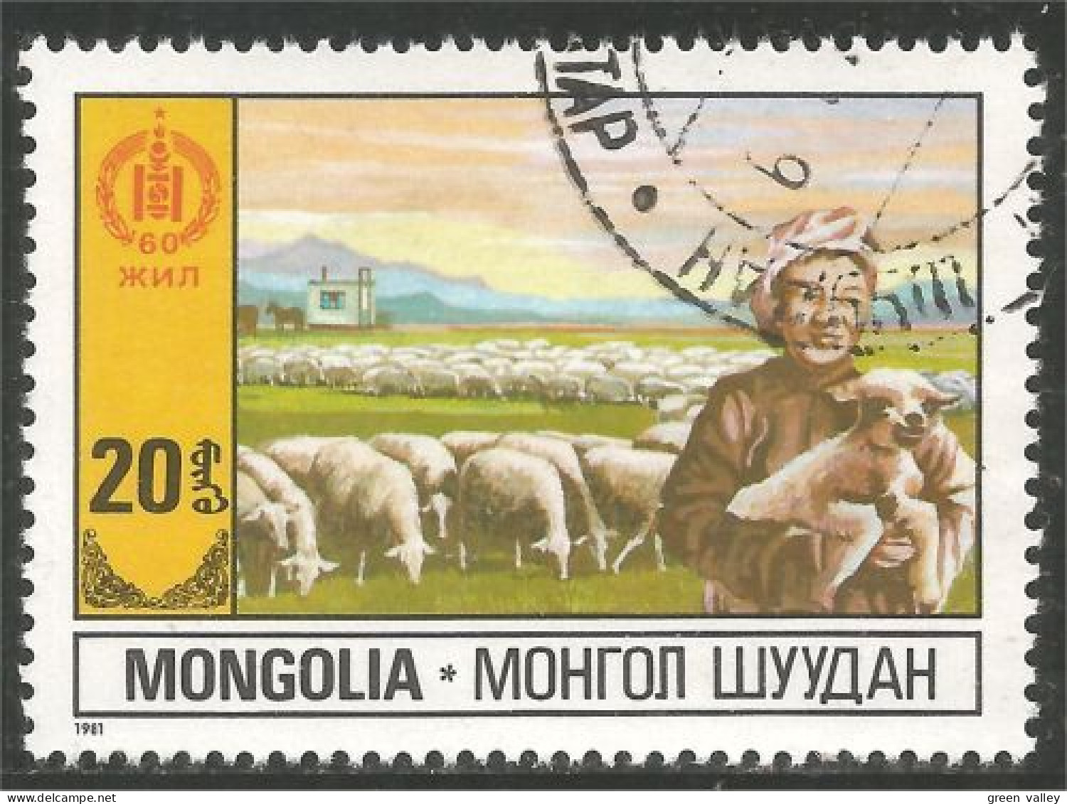 AF-174 Mongolie Agriculture Elevage Mouton Sheep Schapen Pecora Oveja - Autres & Non Classés