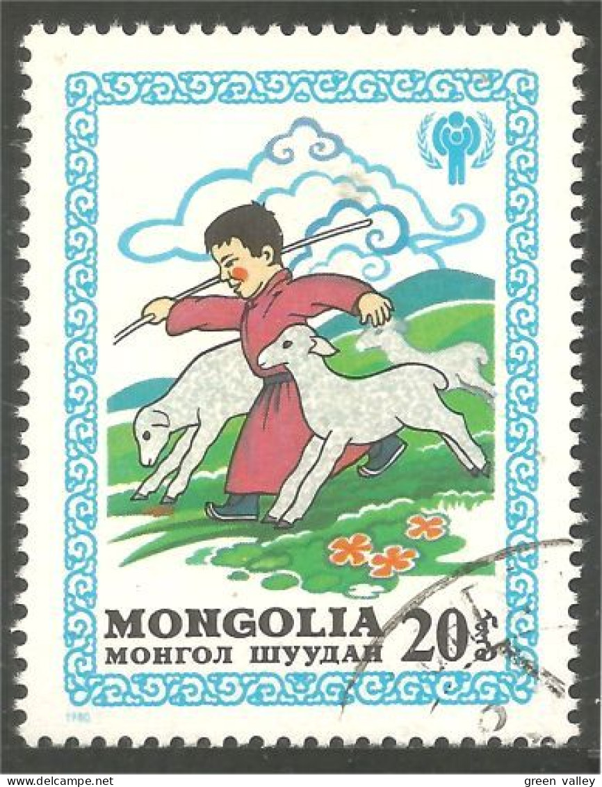 AF-133 Mongolie Enfant Child Elevage Mouton Schapen Pecora Oveja Sheep Rammen Ariete - Landwirtschaft