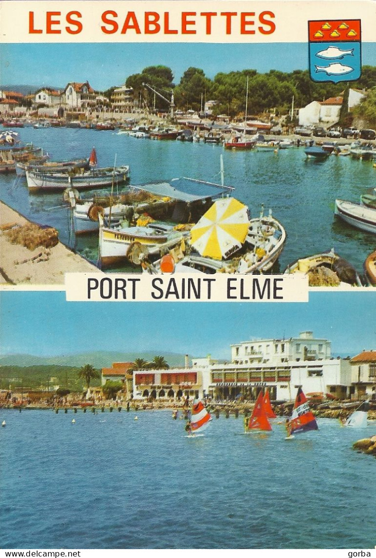 *CPM - 83 - LA SEYNE SUR MER -  Les Sablettes Et Le Port Saint Elme - Blason - La Seyne-sur-Mer