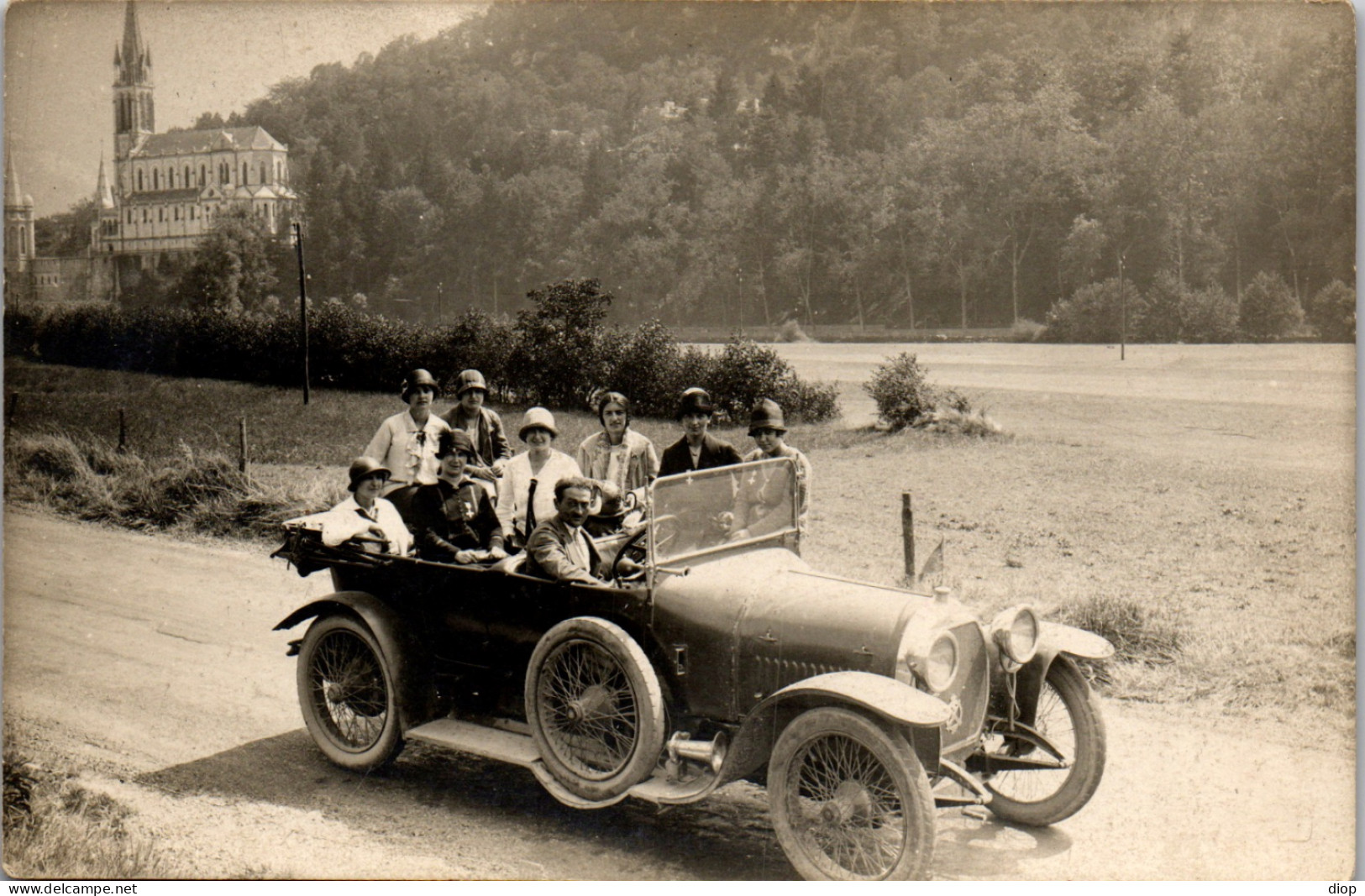 CP Carte Photo D&#039;&eacute;poque Photographie Vintage Automobile Cabriolet 64 Pyr&eacute;n&eacute;es  - Cars