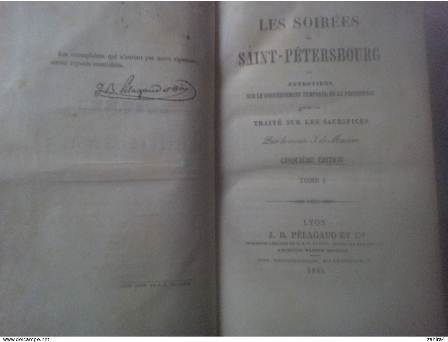 Les soirées à Saint-Pétersbourg Entretiens sur le gouvernement temporel de la providence en 2 tomes Comte J de Maistre