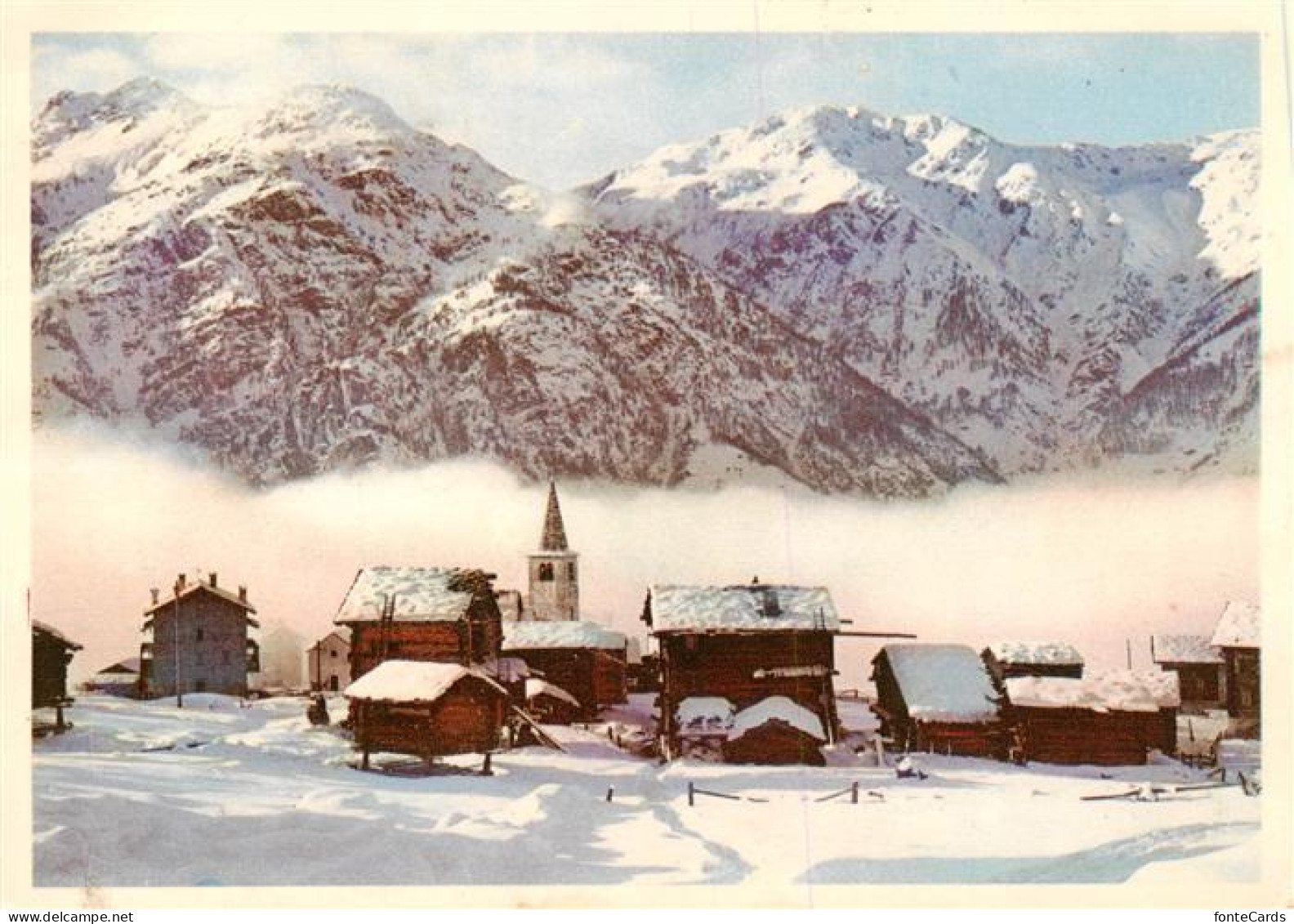 13875117 Graechen VS In Den Hofen Winterpanorama Alpen Graechen VS - Sonstige & Ohne Zuordnung