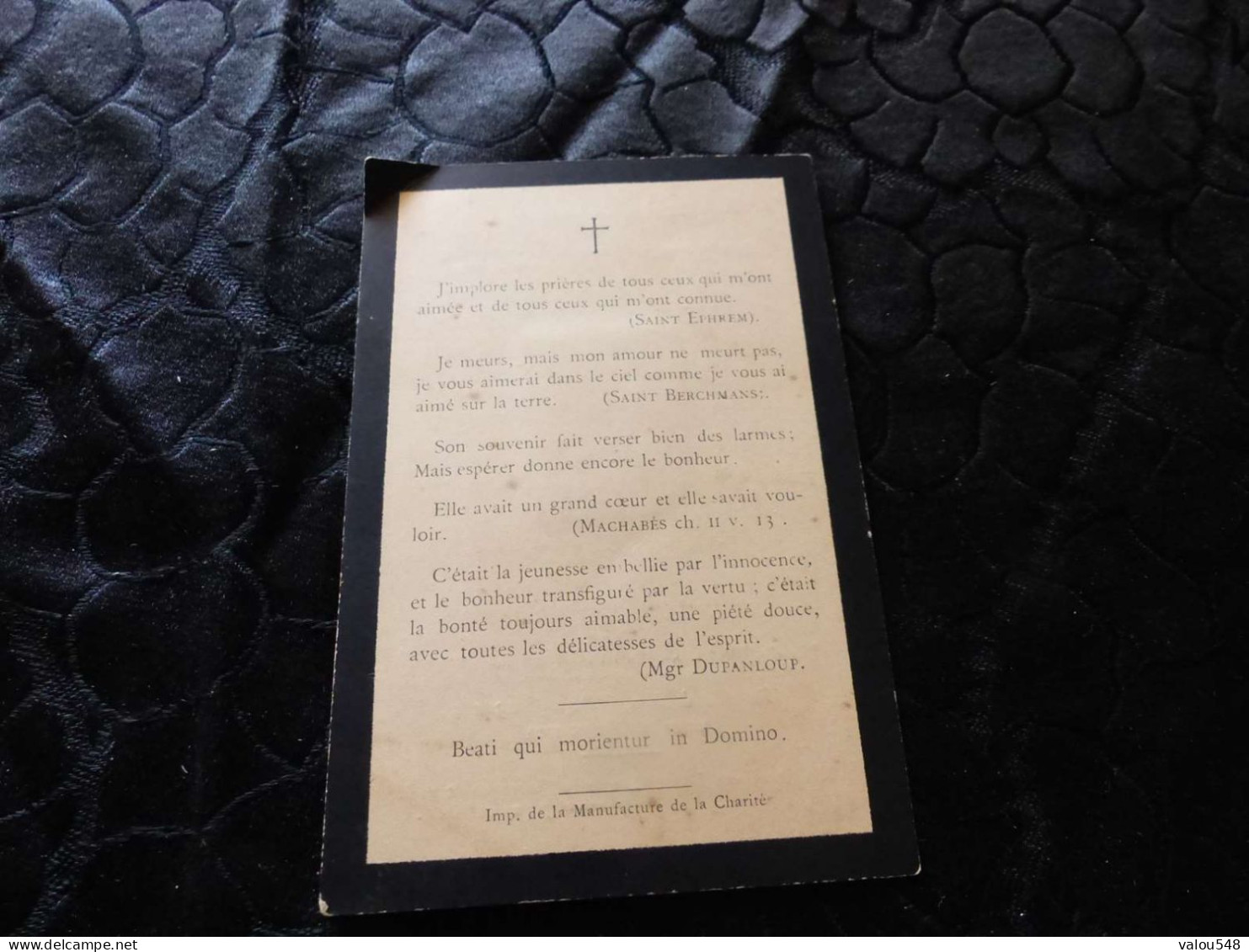 VP-84 , Faire-part De Décès Avec Photo, Souvenez Vous Dans Vos Prières De Marie Thérèse à L'age De 23 Ans, 1902 - Obituary Notices