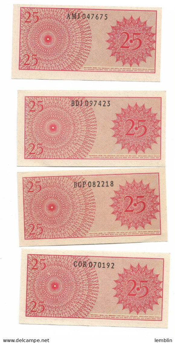 INDONESIE - 4 X 25 SEN 1964 NEUF UNC - Indonesië