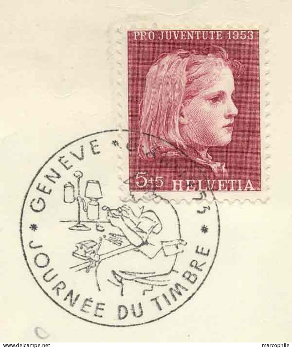 SUISSE - GENEVE / 1953 CARTE ILLUSTREE JOURNEE DU TIMBRE (ref 8720) - Briefe U. Dokumente