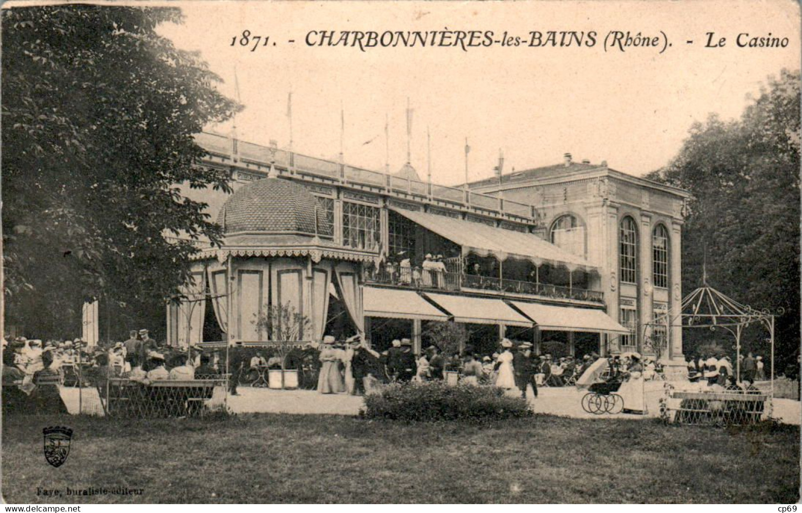 Charbonnières-les-Bains Canton Vaugneray Le Casino Rhône 69260 N°1871 Cpa Voyagée B.Etat - Charbonniere Les Bains