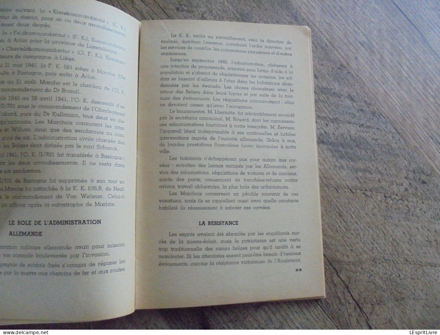 MARCHE EN FAMENNE Aux Jours Périlleux de 1940 1945 Régionalisme Guerre 40 45 Marloie Occupation Allemande Von Rundstedt