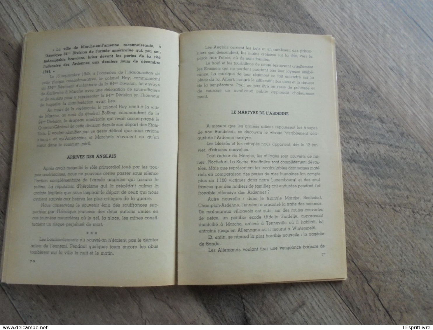 MARCHE EN FAMENNE Aux Jours Périlleux de 1940 1945 Régionalisme Guerre 40 45 Marloie Occupation Allemande Von Rundstedt