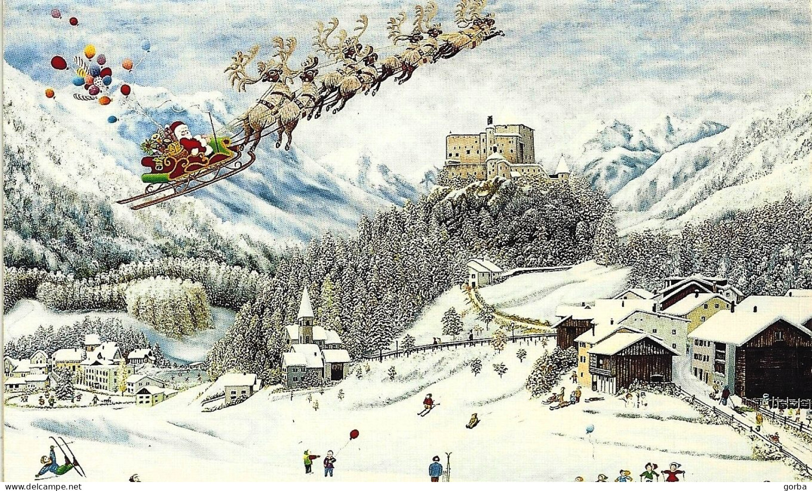 *CPM Double - Carte De Vœux - Rêve De Noël - Peinture De I. ADACHI - Nouvel An