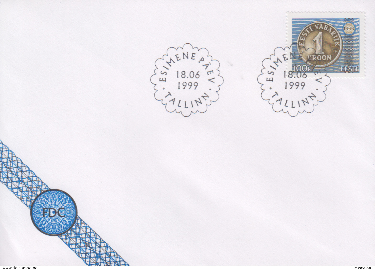 Enveloppe  FDC  1er  Jour   ESTONIE    Monnaie  De  1 K.   1999 - Estonie