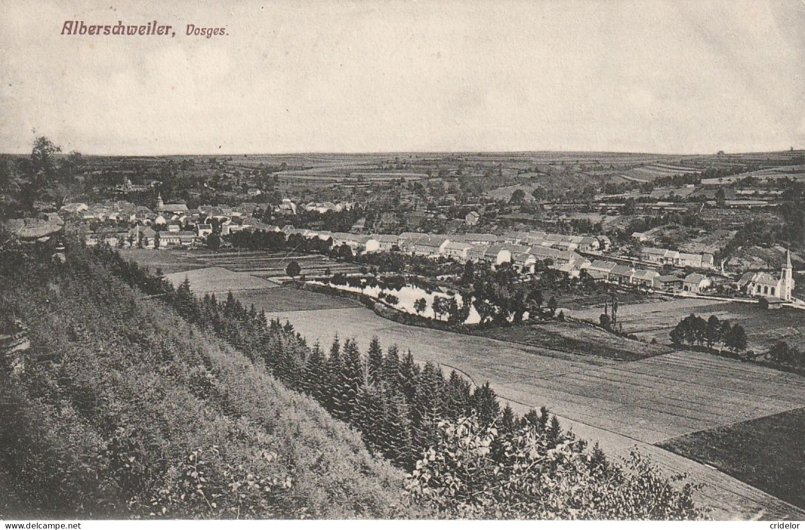 57 - ABRESCHVILLER - VUE GENERALE BELLE CARTE ANCIENNE - CACHET AFFRANCHISSEMENT A PONT ALBERSCHWEILER - Andere & Zonder Classificatie