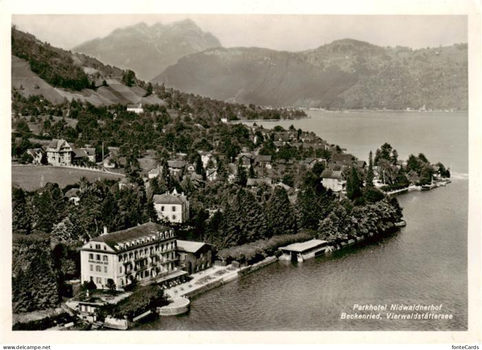 13871389 Beckenried Vierwaldstaettersee NW Parkhotel Nidwaldnerhof Fliegeraufnah - Andere & Zonder Classificatie