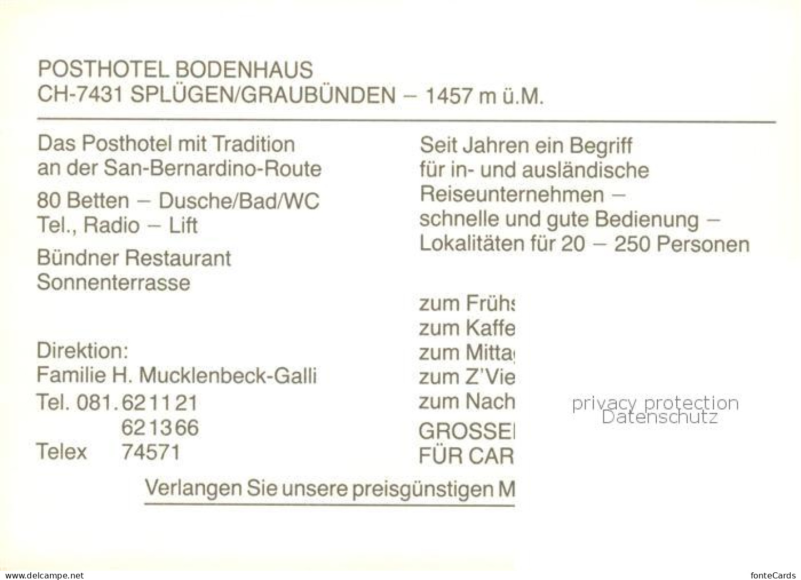 13871099 Spluegen 2113m GR Posthotel Bodenhaus Gastraeume  - Altri & Non Classificati