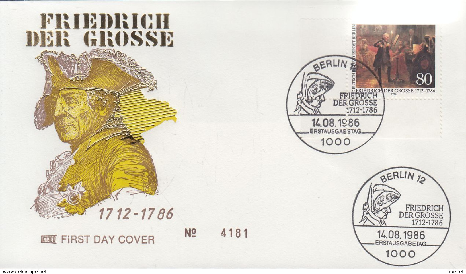 Berlin Mi.764 FDC - 200. Todestag Von König Friedrich Dem Großen Von Preußen - 1981-1990