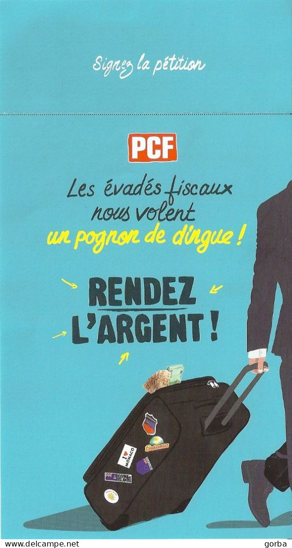 *Lot De 2 CPM - Carte Pétition Du PCF - Rendez L'Argent Et Récupérons L'Argent - Partidos Politicos & Elecciones