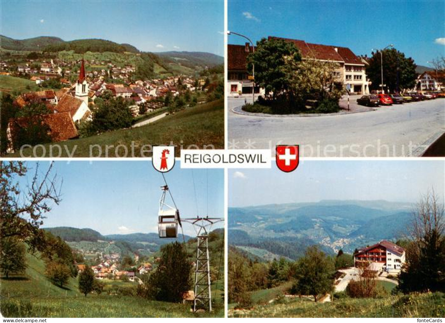 13864599 Reigoldswil Panorama Seilbahn Wasserfallen Dorfplatz Hotel Wasserfallen - Autres & Non Classés