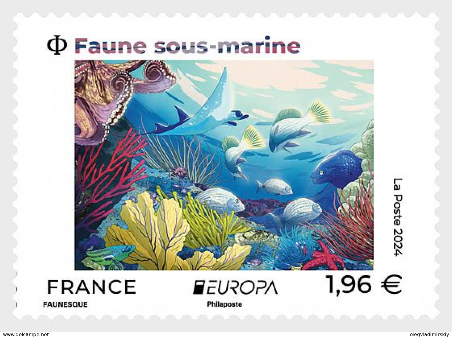 France 2024 Europa CEPT Underwater Fauna Stamp MNH - Nuovi