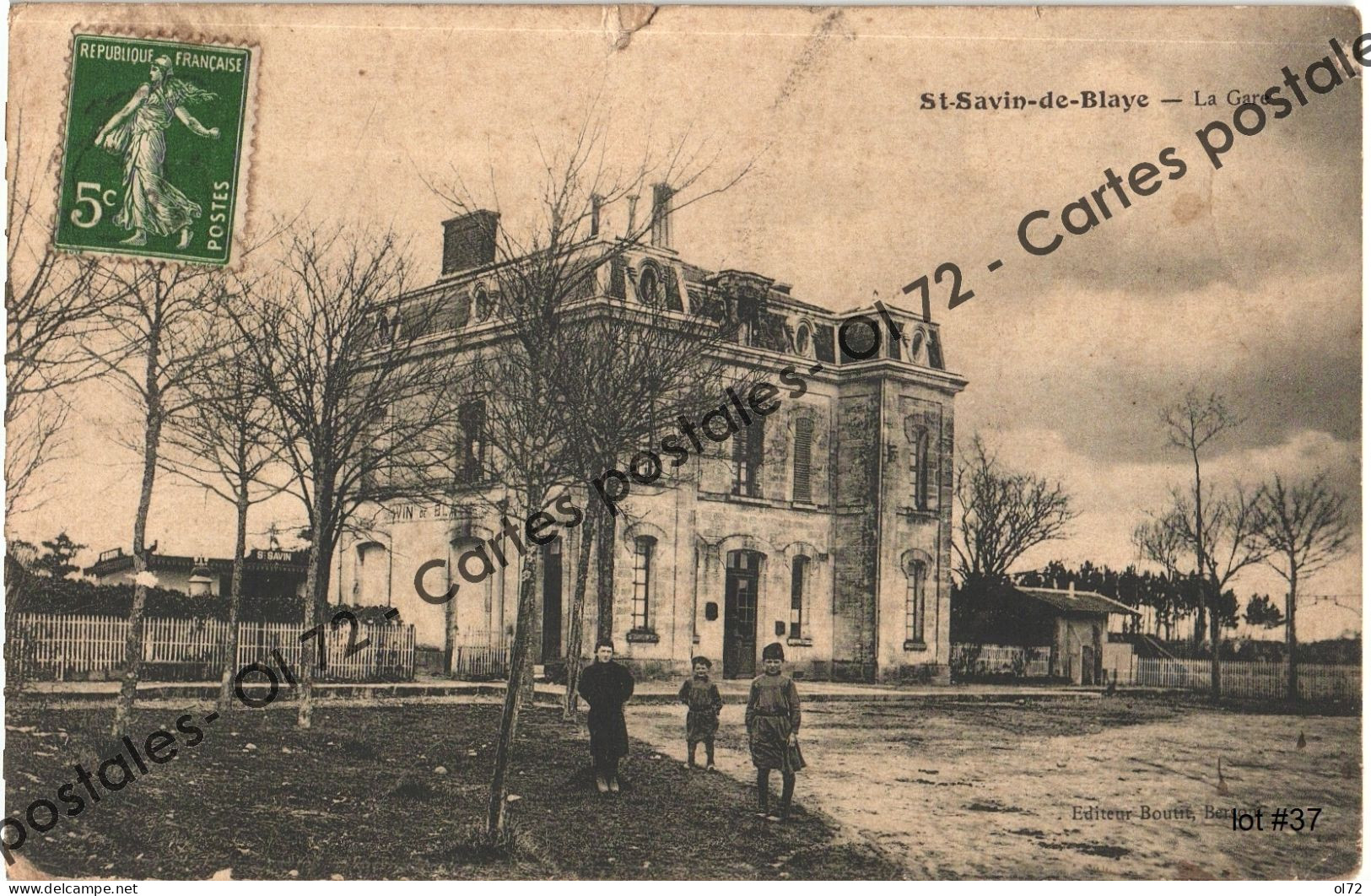 CPA [33] Gironde > Saint (St) Savin De Blaye - La Gare - Animée - Sonstige & Ohne Zuordnung