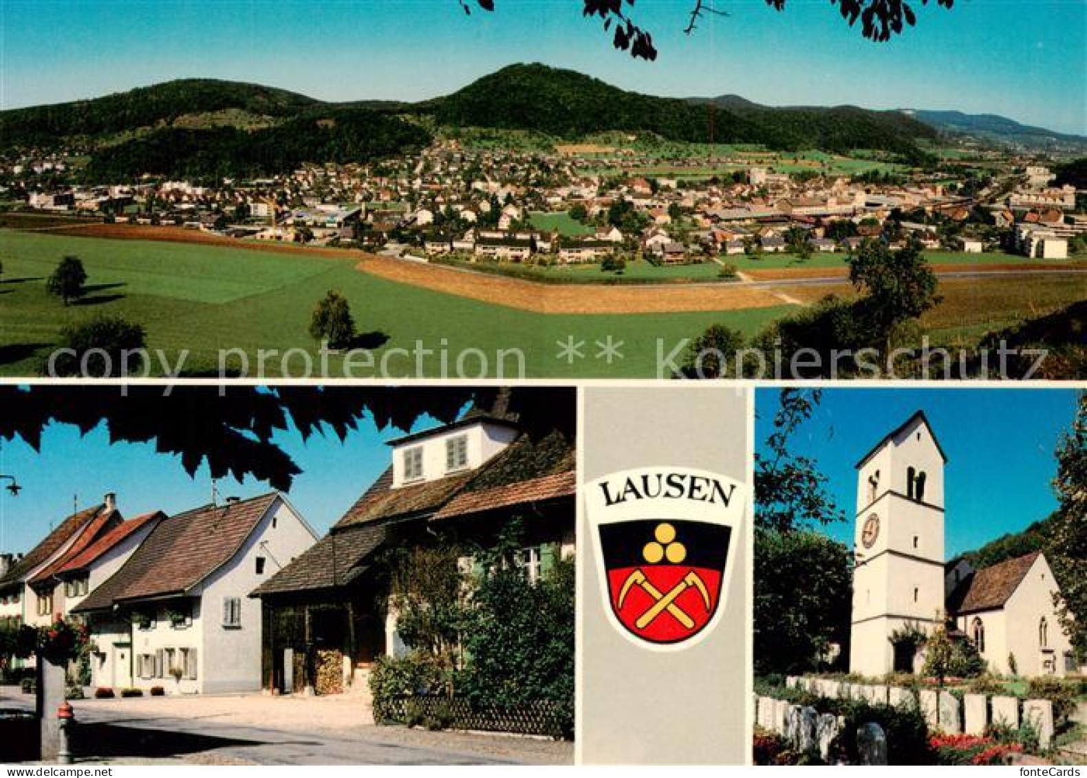 13864129 Lausen Panorama Ortspartie Kirche Lausen - Sonstige & Ohne Zuordnung