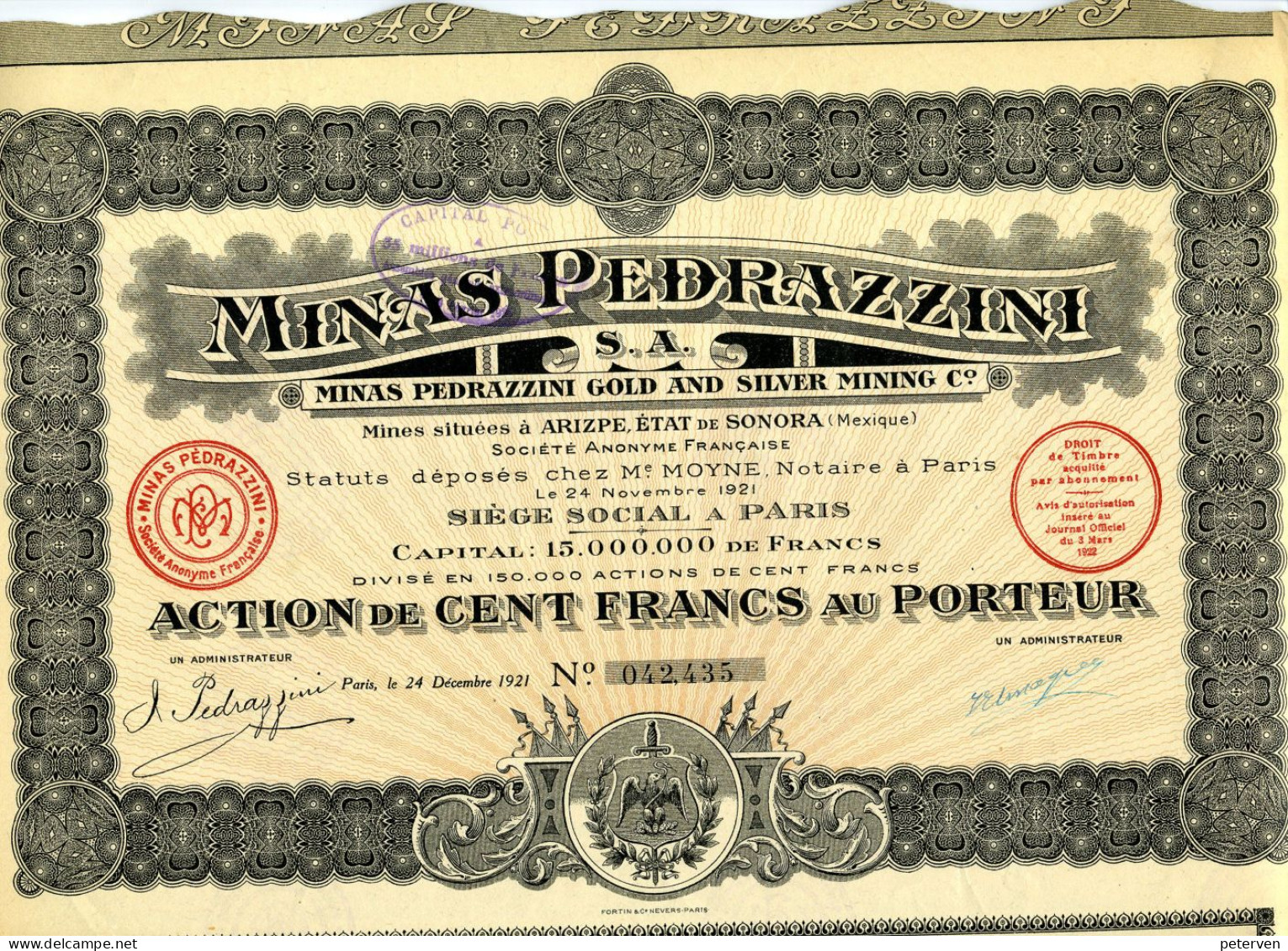 Mexico: MINAS PEDRAZZINI - Gold And Silver Mining Company - Other & Unclassified