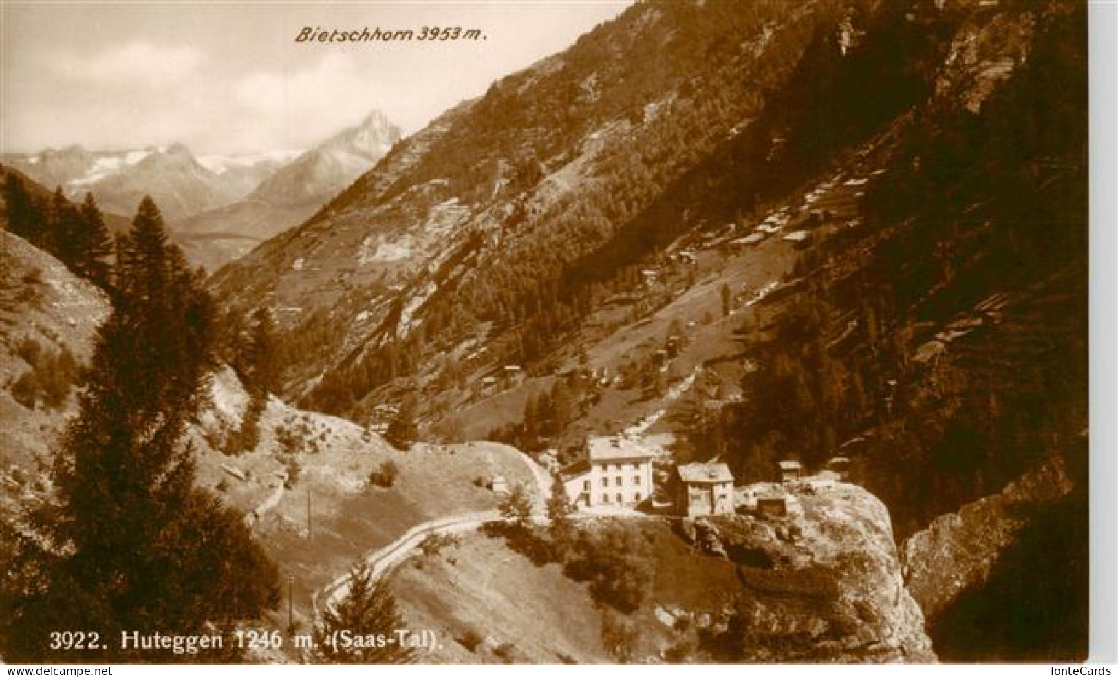 13863709 Huteggen Saas-Fee VS Panorama Saas-Tal Blick Zum Bietschhorn Berner Alp - Sonstige & Ohne Zuordnung