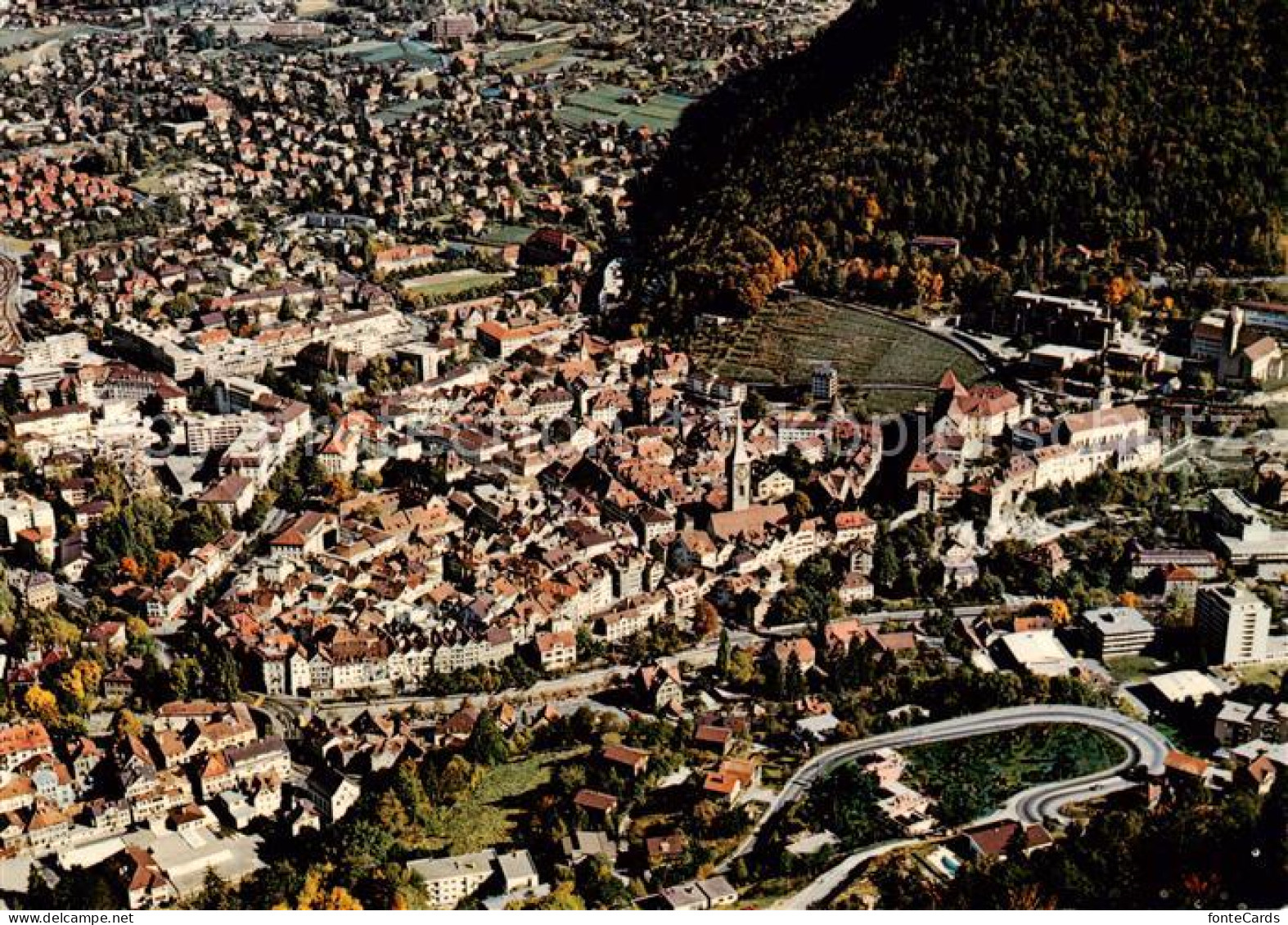 13861847 Chur GR Altstadt Mit Loe Quartier Und Luerlibad Fliegeraufnahme Chur GR - Autres & Non Classés