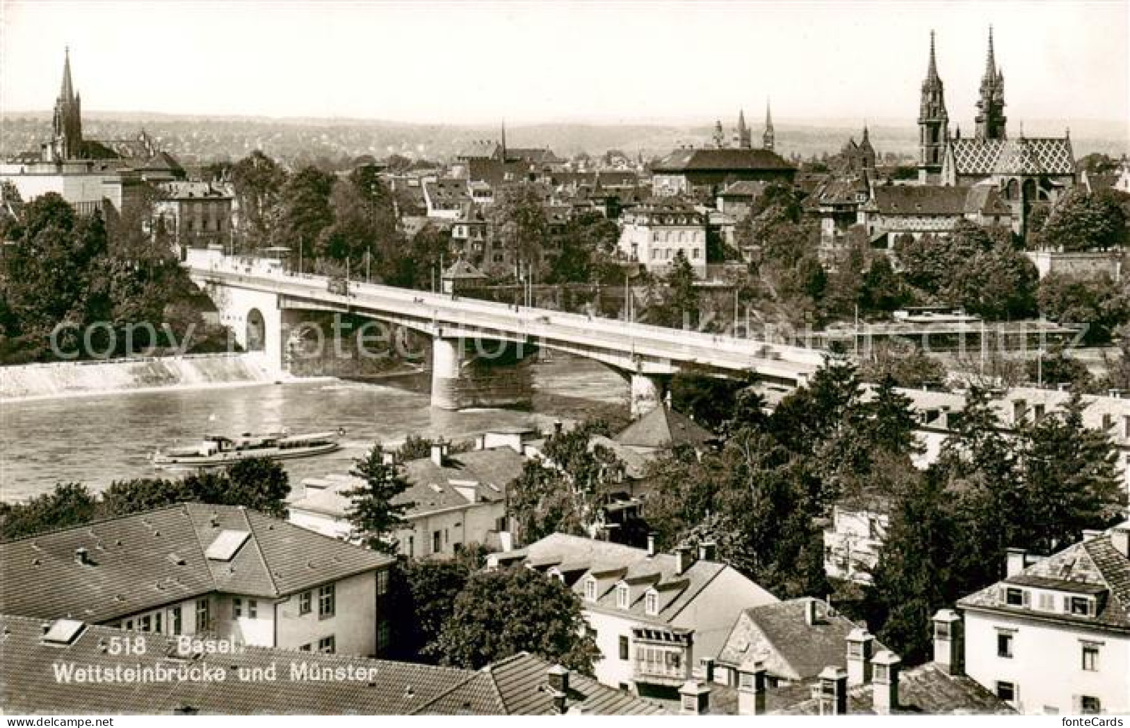 13858019 Basel BS Wettsteinbruecke Und Muenster Basel BS - Autres & Non Classés