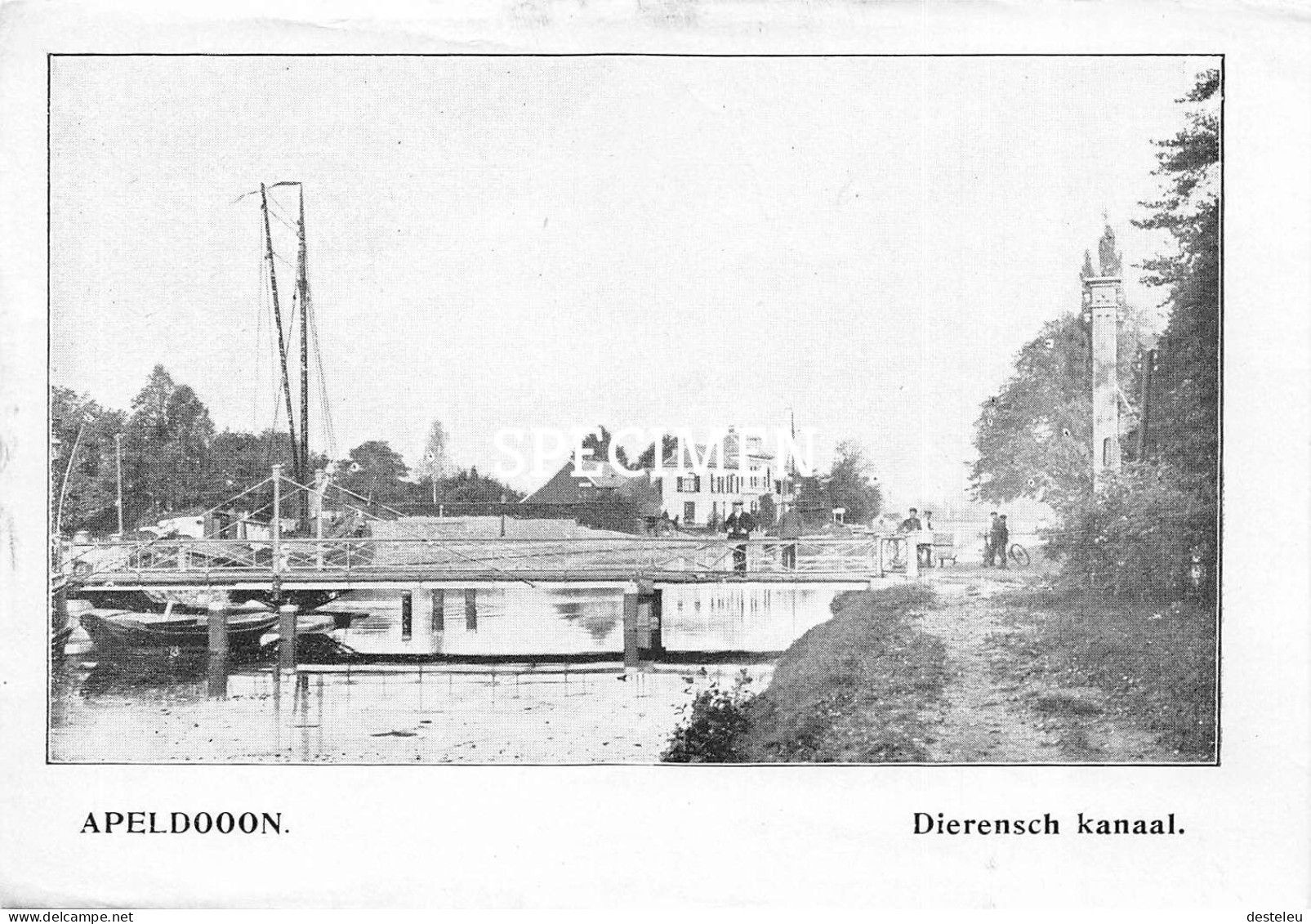 Prent - Dierensch Kanaal Apeldoorn  - 8.5x12.5 Cm - Apeldoorn