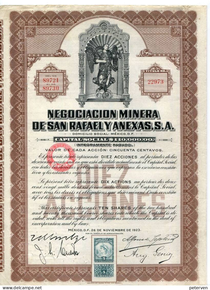 Mexico: NEGOCIACION MINERA De SAN RAFAEL Y ANEXAS, S.A. - Other & Unclassified