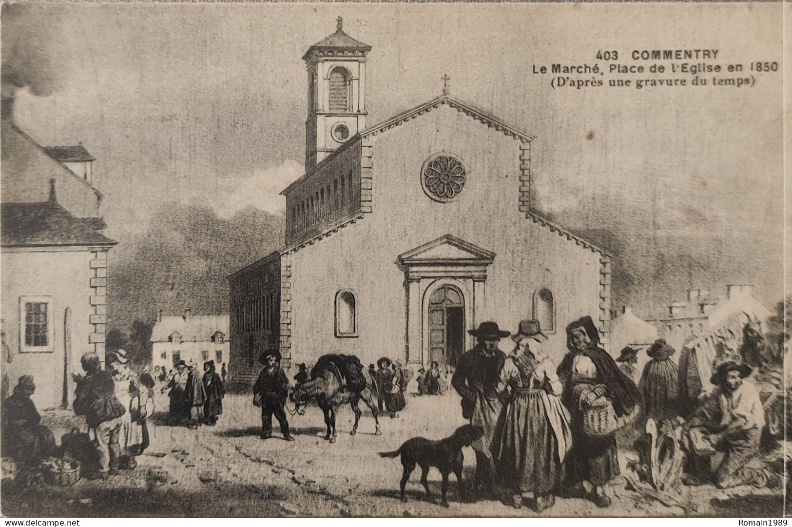 Commentry Le Marché Place De L'église En 1850 - Commentry