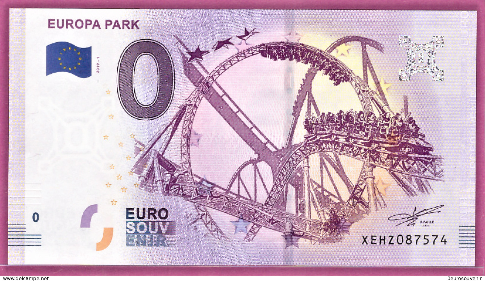 0-Euro XEHZ 2019-1 EUROPA PARK - Private Proofs / Unofficial