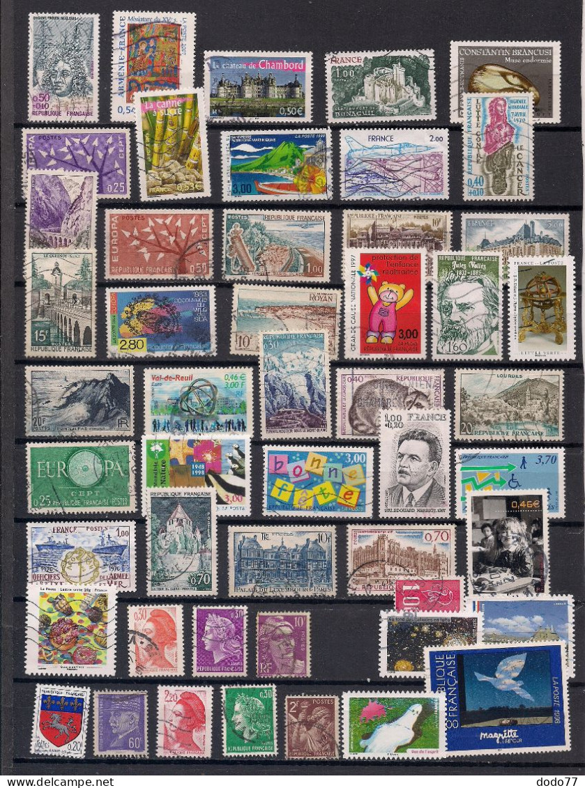 50 TIMBRES   FRANCE   OBLITERES TOUS DIFFERENTS - Collections (sans Albums)