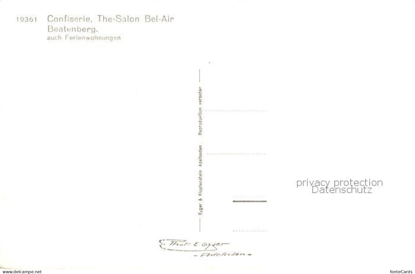 13851887 Beatenberg Thunersee BE Confiserie The Salon Bel Air  - Autres & Non Classés