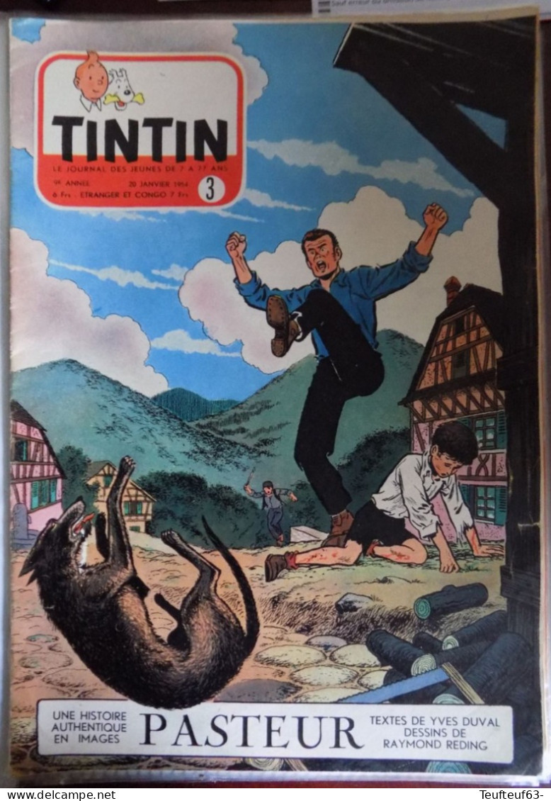 Tintin N° 3:1954 Reding " Pasteur " - La Willys-aero - Tintin