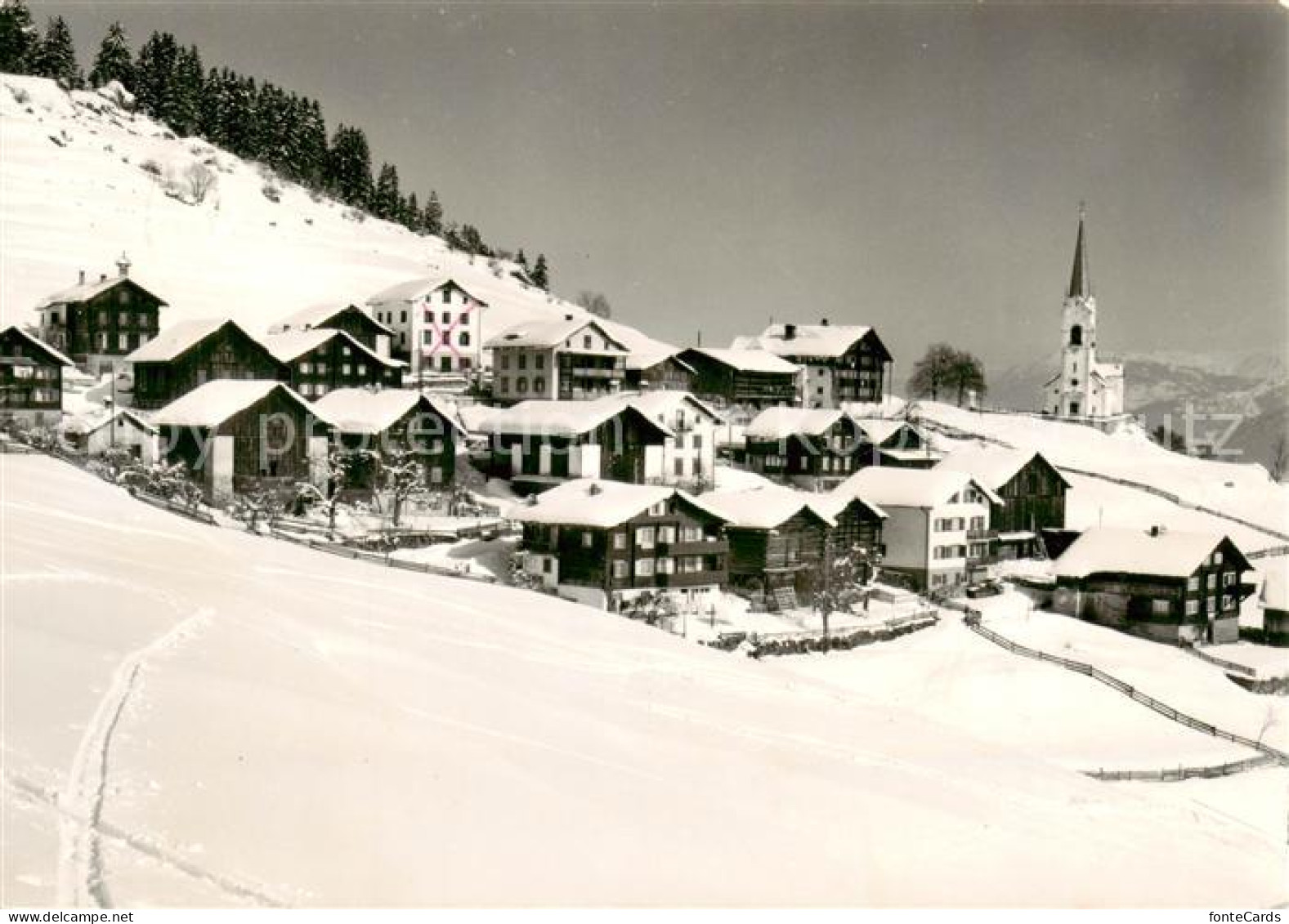 13851257 Ladir GR Winterpanorama Mit Kirche  - Otros & Sin Clasificación