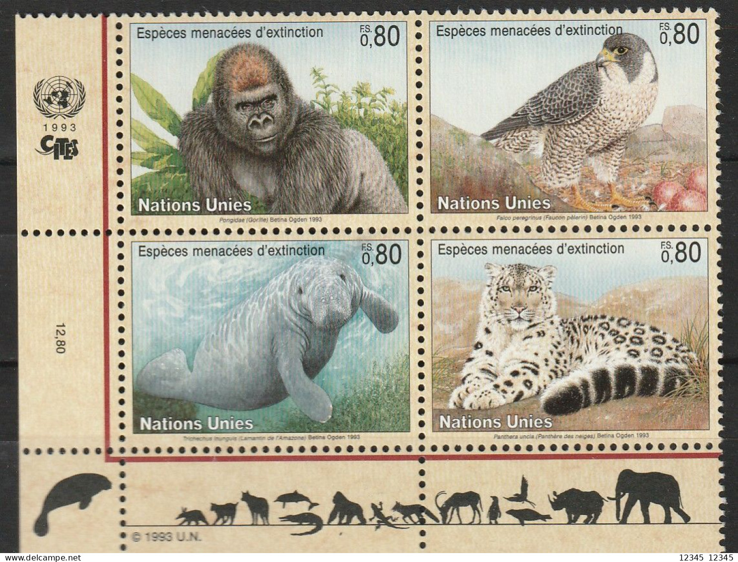 UNO Geneve 1993, Postfris MNH, Birds, Animals - Nuovi