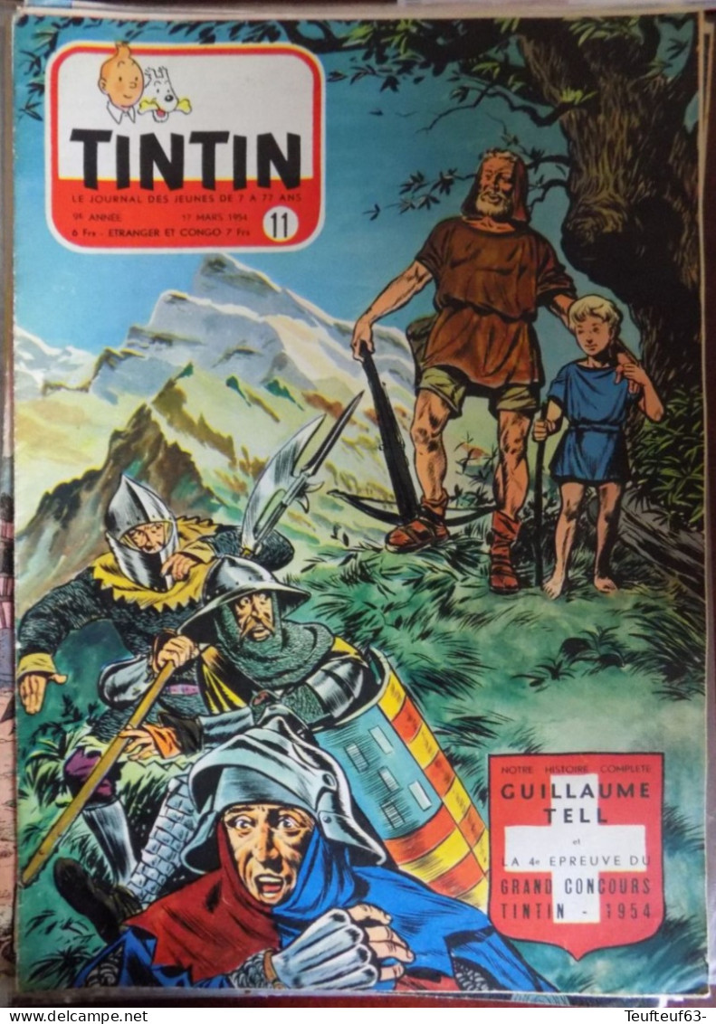 Tintin N° 11:1954 Laudy " Guillaume Tell " - Kuifje