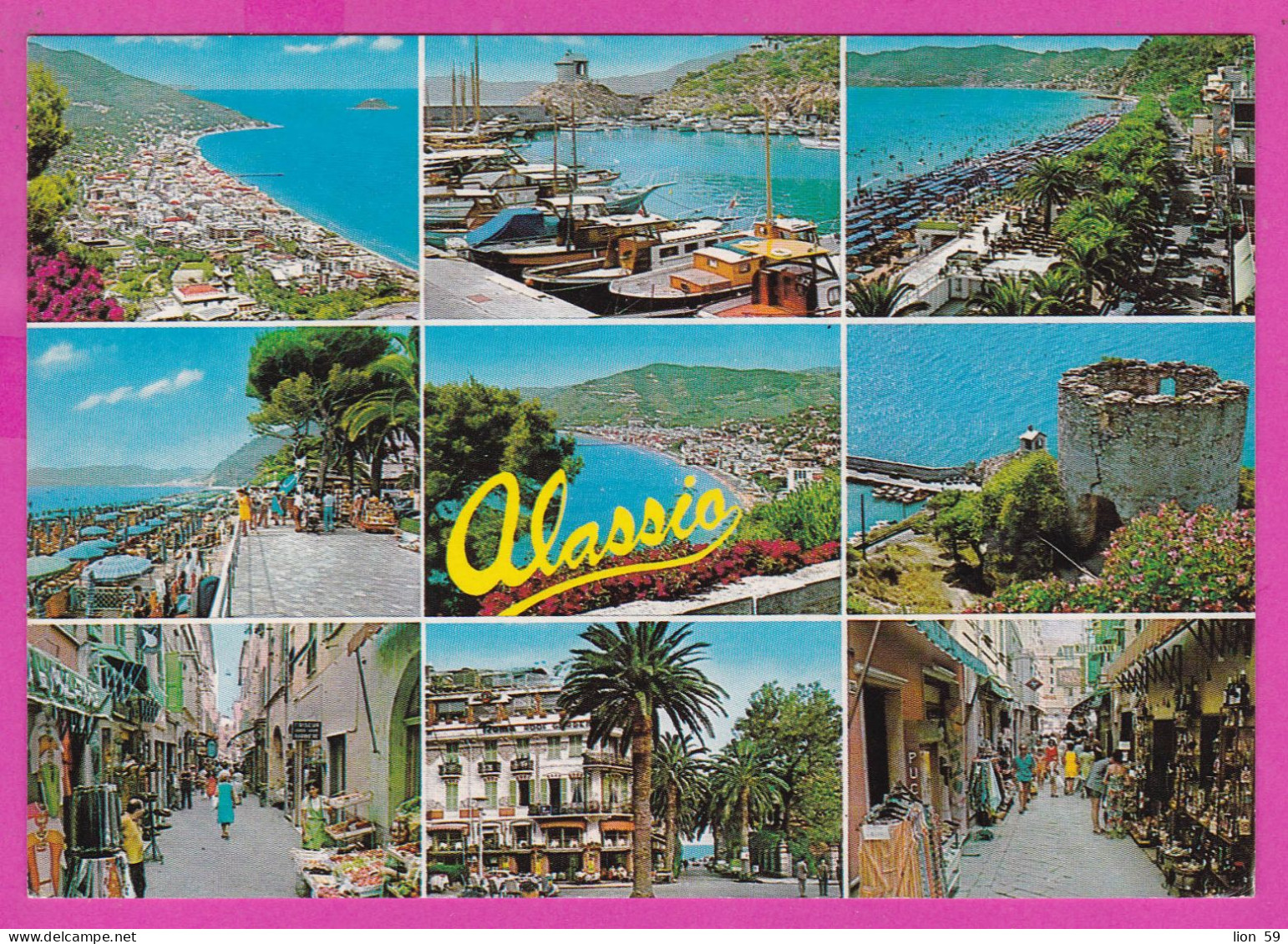 294064 / Italy - Alassio 9 View PC 1999 USED  800/0.41(L)/€ Woman In Art F. Tulli Engraving  Italia Italie Italien - 1991-00: Poststempel