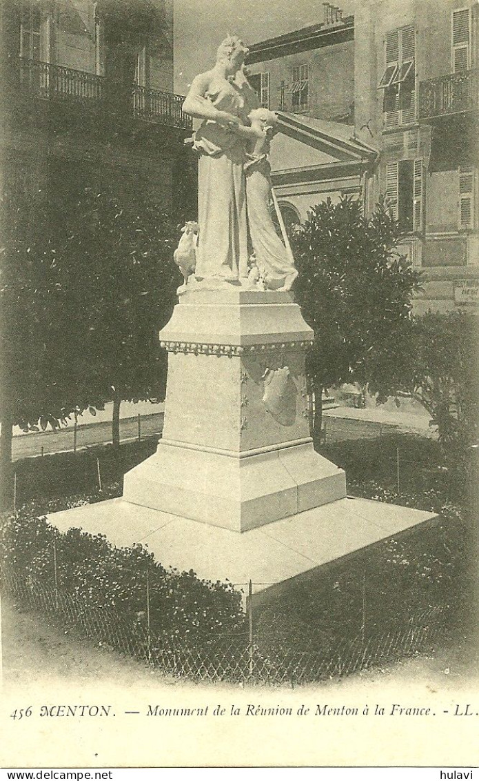 06  MENTON - MONUMENT DE LA REUNION DE MENTON A LA FRANCE (ref A481) - Menton