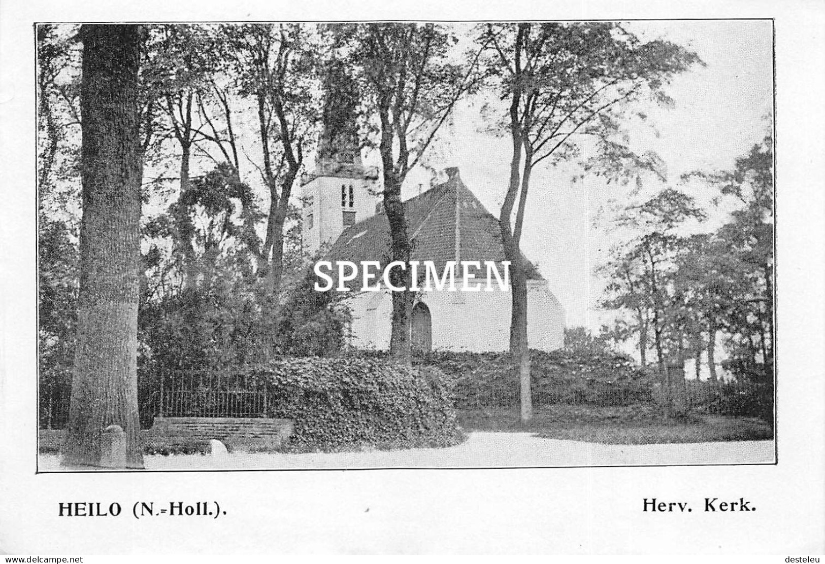 Prent - Herv. Kerk Heiloo  - 8.5x12.5 Cm - Other & Unclassified