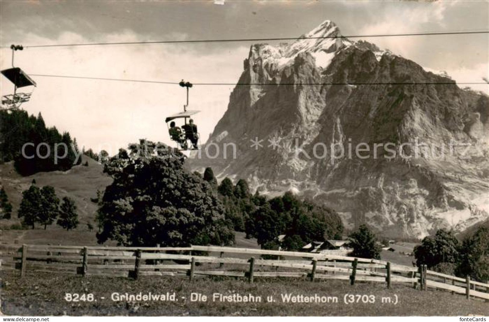 13842659 Grindelwald BE Die Firstbahn Mit Wetterhorn  - Autres & Non Classés