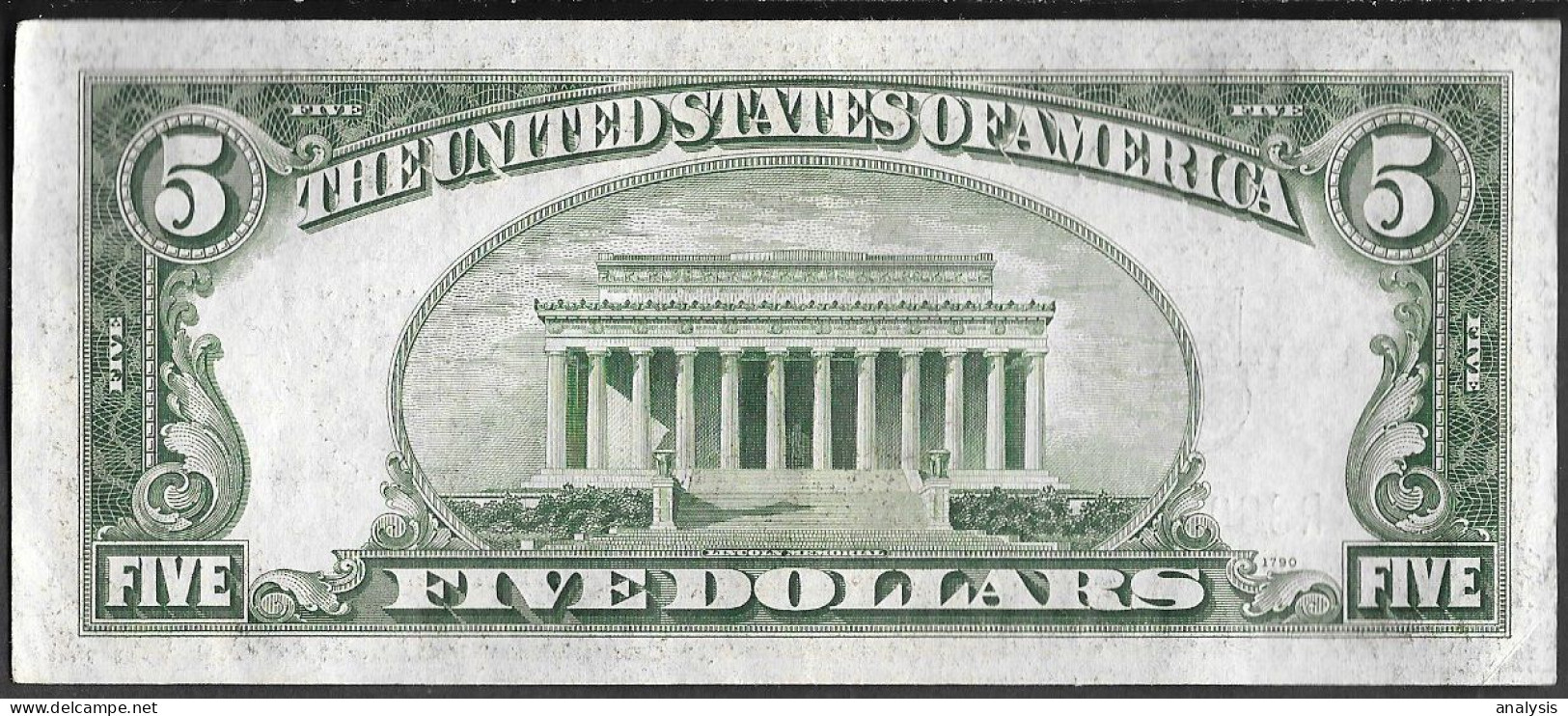 USA 5 Dollar Banknote Series Of 1934 D Silver Certificate. Abraham Lincoln. Very Good - Silver Certificates (1928-1957)