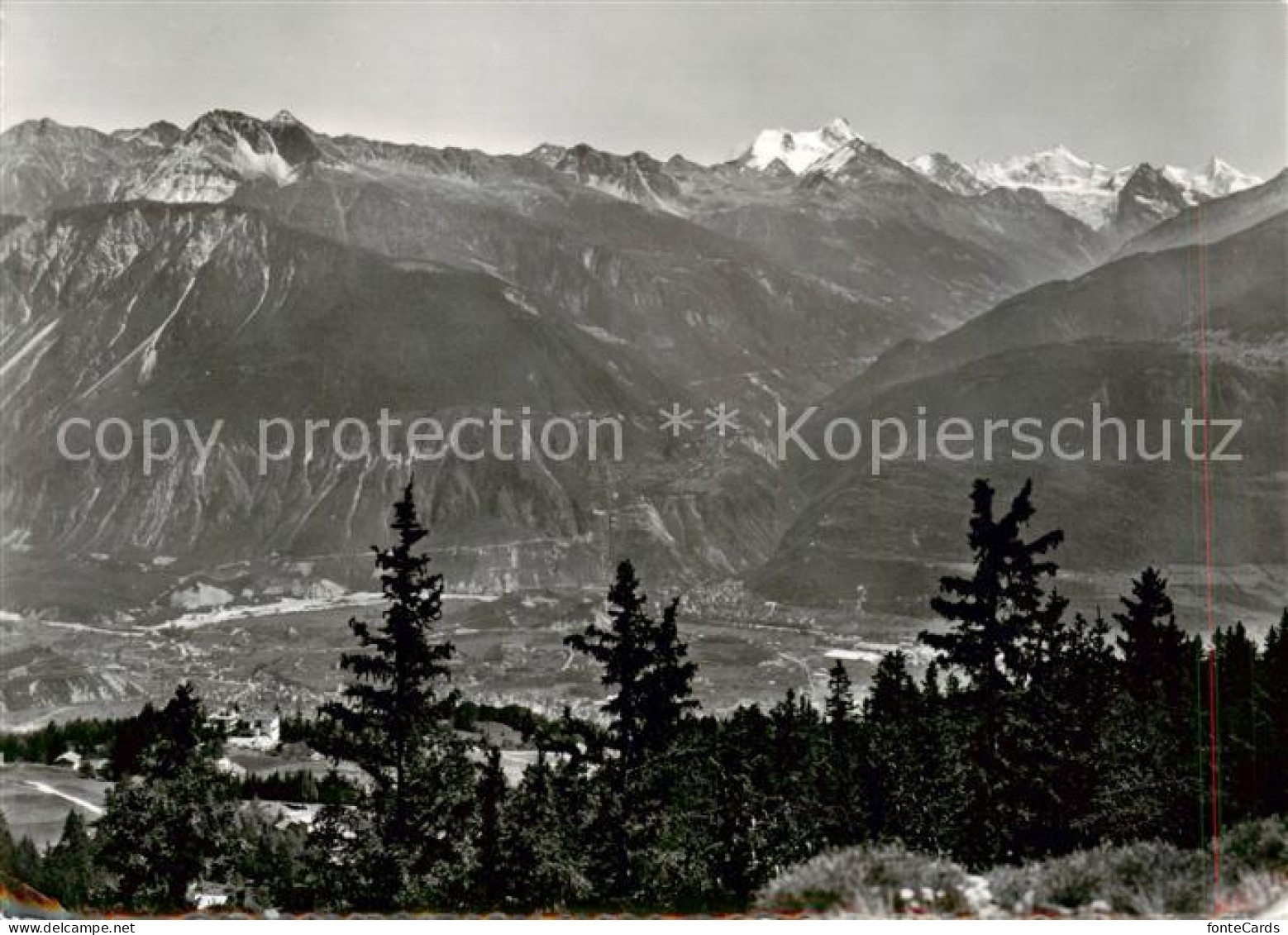 13834737 Montana Crans VS La Vallee Du Rhone Le Val D’Anniviers Et Les Alpes Vue - Sonstige & Ohne Zuordnung