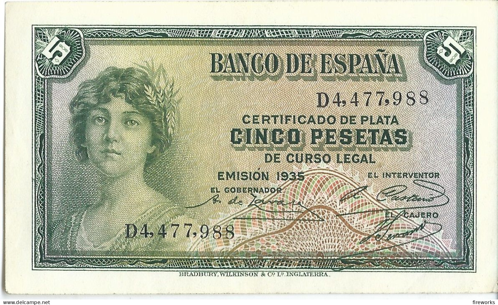 Espagne, 5 Pesetas, 1935, Banco De España, P85, SUP - 5 Peseten