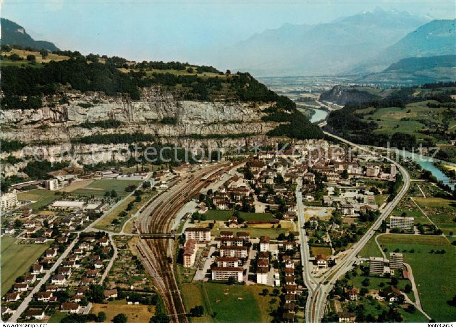 13831887 Saint Maurice VS Plaine Du Rhone Vue Aerienne Saint Maurice VS - Sonstige & Ohne Zuordnung