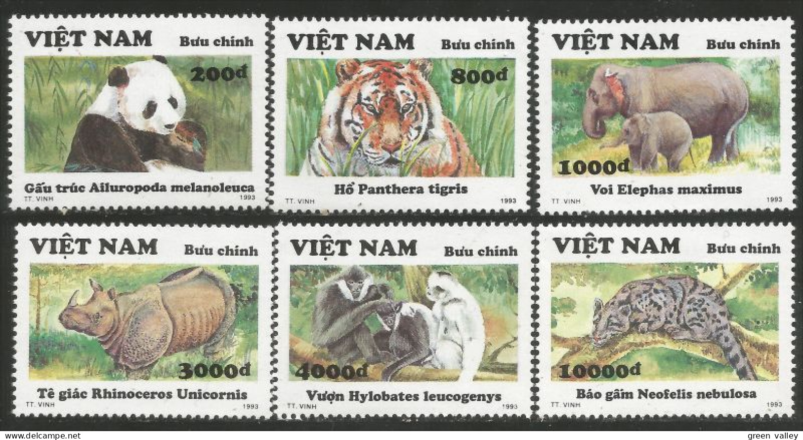 AS-86 Vietnam Elephant Tigre Tiger Panda Panther Singe Monkey MNH ** Neuf SC - Otros & Sin Clasificación